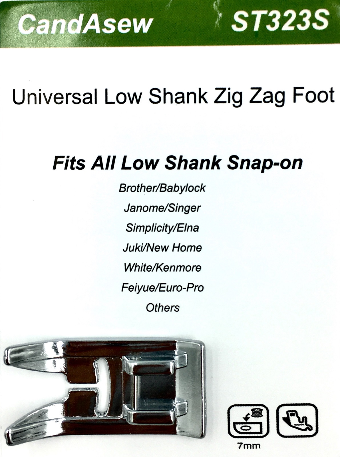 Candasew Clip-On Zigzag Foot (Low Shank)
